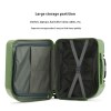 black 18 inch lightweight carry on luggage waterproof & anti theft suitcase with silent universal wheels