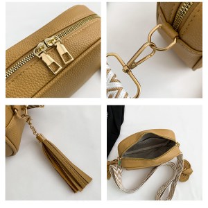 rose red trendy crossbody shoulder bag with tassel accent compact and stylish