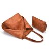 grey classic large leather tote bag with inner pouch elegant and functional