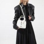 white trendy shirt inspired shoulder bag | stylish handbag with unique design