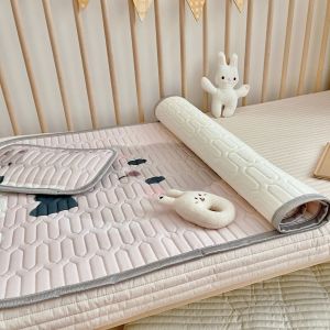 cute dog pattern 2 piece set kids cooling pad set 60x120cm cartoon latex mattress protector, pillow