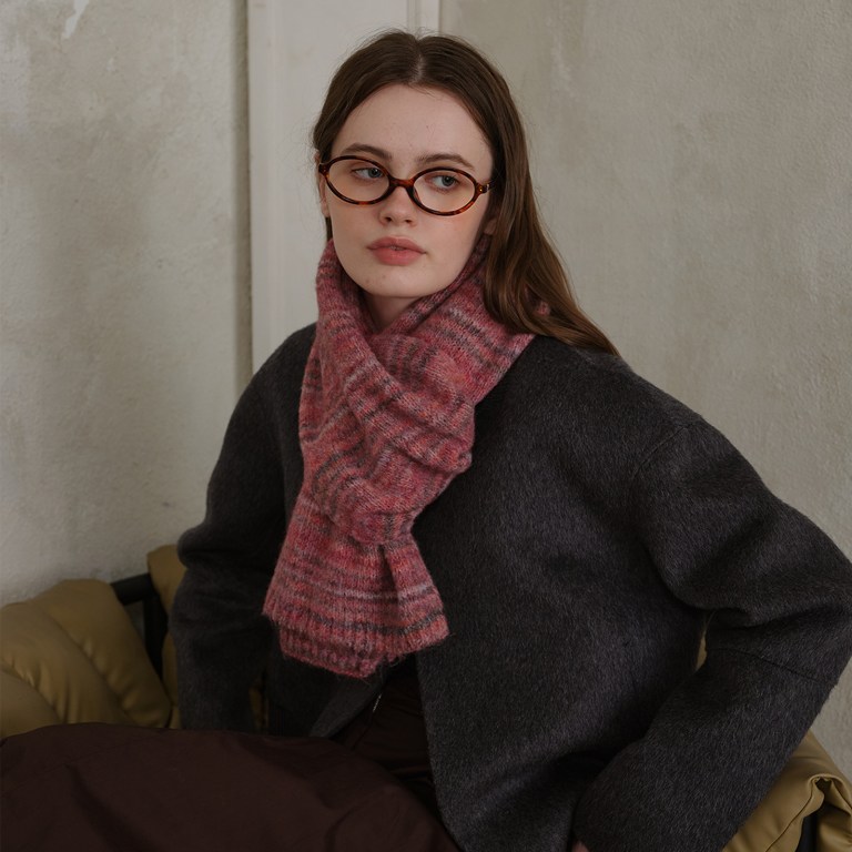 khaki vintage wool blend knit scarf warm and stylish for men and women
