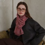blue vintage wool blend knit scarf warm and stylish for men and women