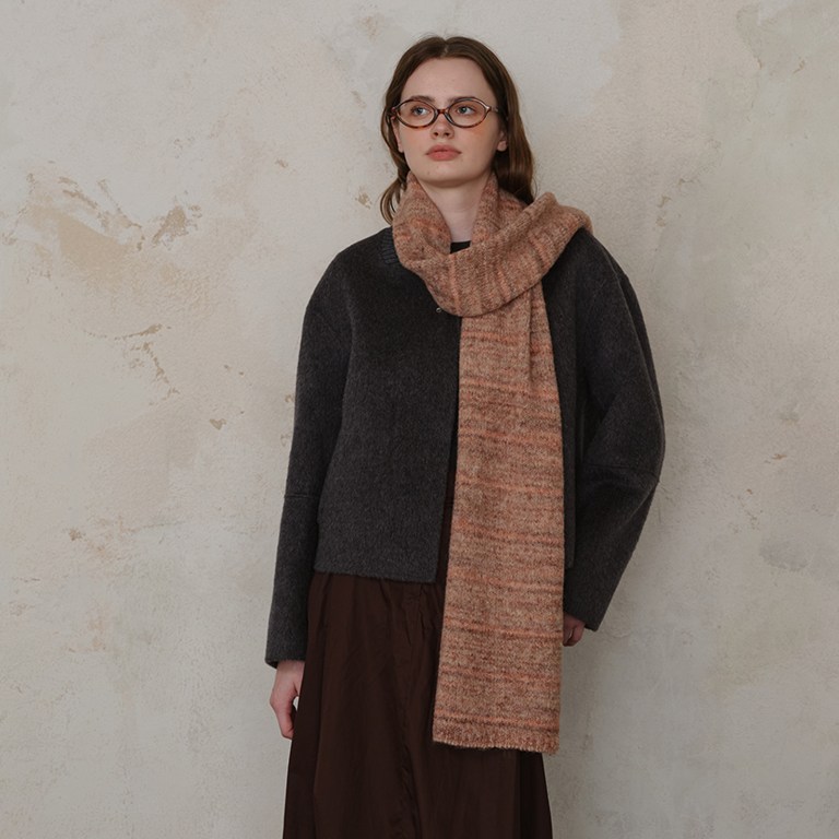 blue vintage wool blend knit scarf warm and stylish for men and women