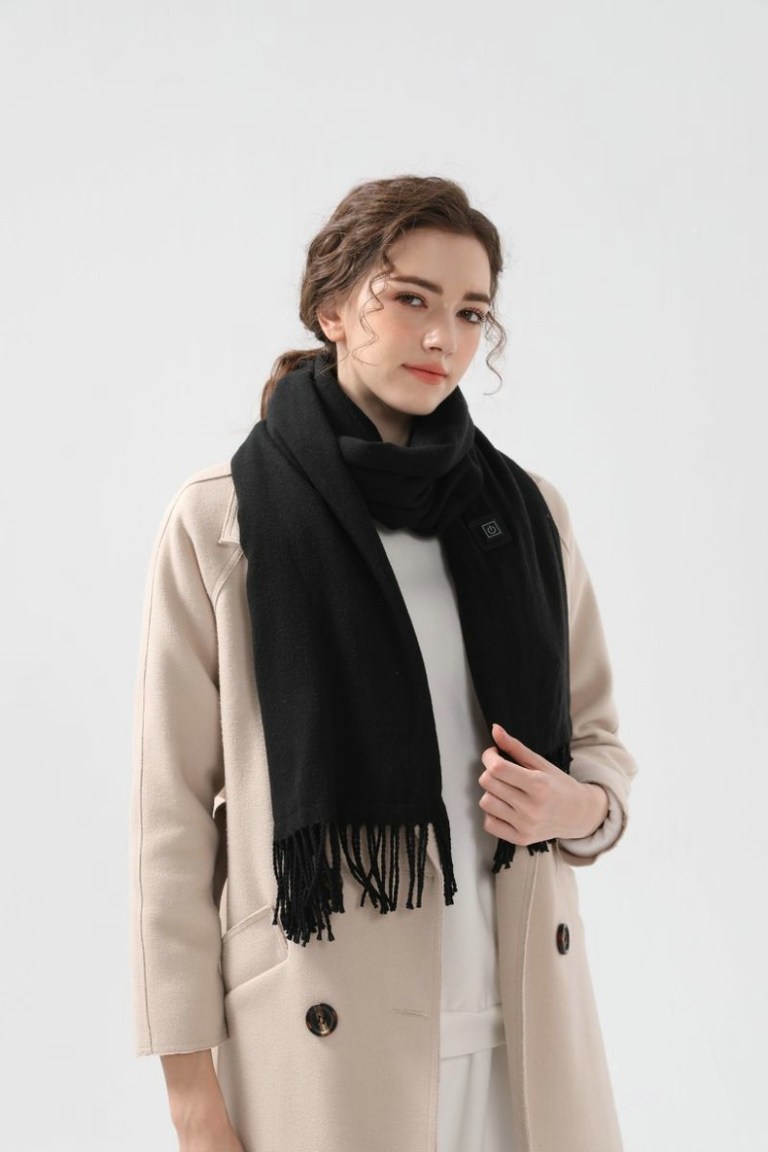 black heated scarf electric warming scarf, winter outdoor essential (without power bank) black heated scarf electric warming scarf, winter outdoor essential (without power bank)