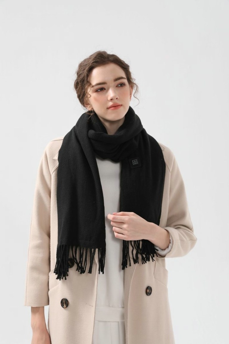 black heated scarf electric warming scarf, winter outdoor essential (without power bank) black heated scarf electric warming scarf, winter outdoor essential (without power bank)