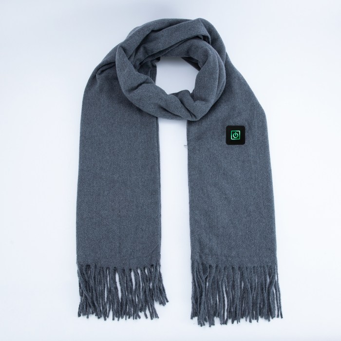 gray heated scarf electric warming scarf, winter outdoor essential (without power bank) gray heated scarf electric warming scarf, winter outdoor essential (without power bank)