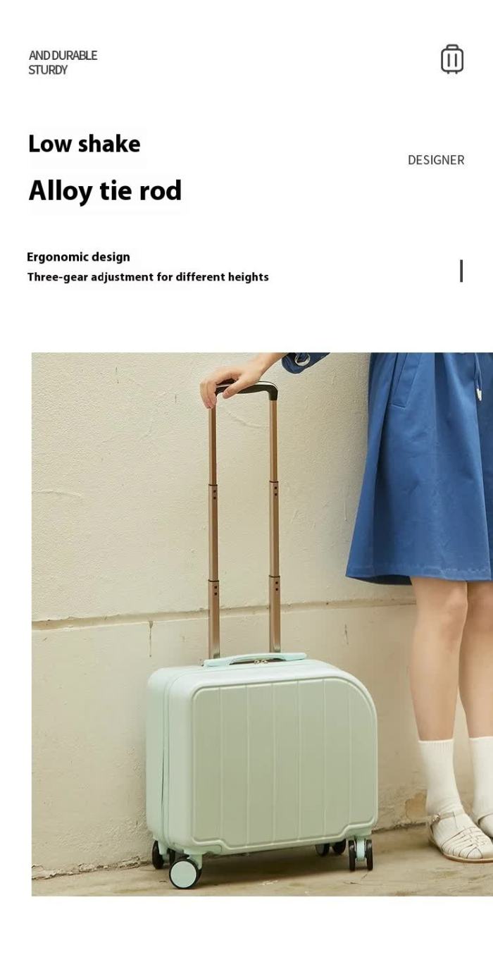 khaki compact 18 inch carry on suitcase | lightweight abs hardside spinner luggage