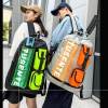 green and black stylish sports backpack with contrast pockets unisex gym bag for badminton & tennis green and black stylish sports backpack with contrast pockets unisex gym bag for badminton & tennis