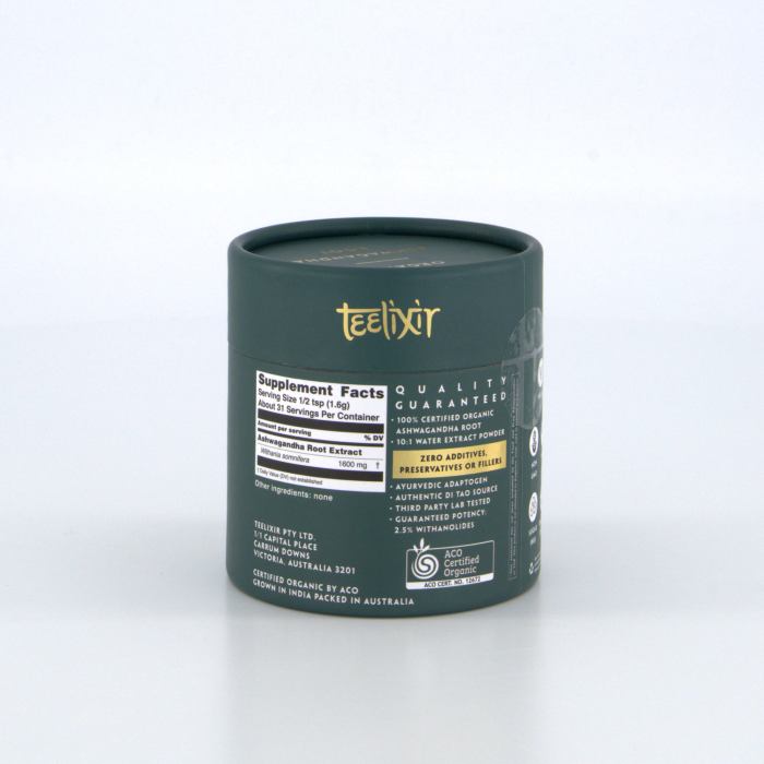 teelixir organic ashwagandha root 250g