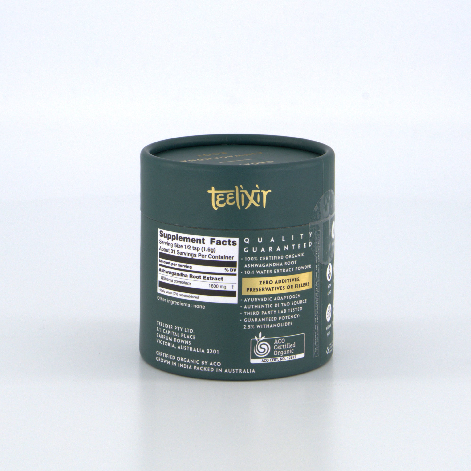 teelixir organic ashwagandha root 250g