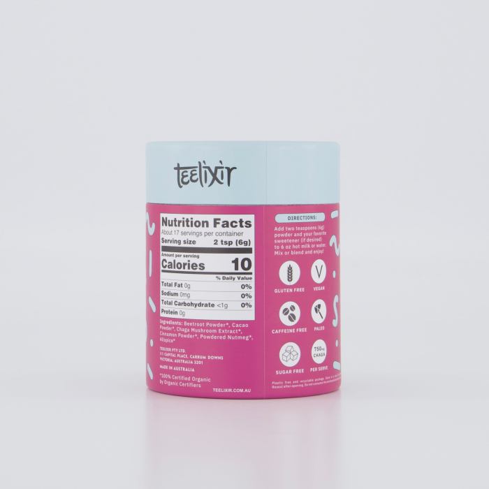 teelixir organic mushroom beet latte 500g teelixir organic mushroom beet latte 500g