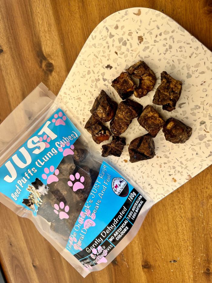 1x just beef puffs (lung cubes) 1x just beef puffs (lung cubes)