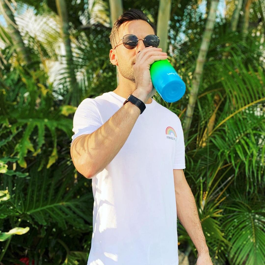 lazy dayz spartan drink bottle 480ml pink blue ombre