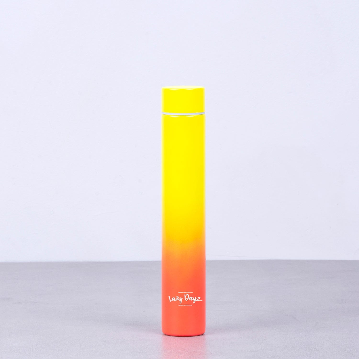 lazy dayz 300ml slimline insulated drink bottle yellow peach ombre