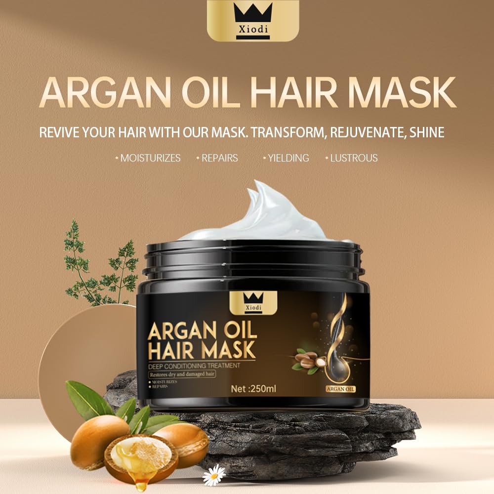 xiodi argan oil hair mask, 100% pure anti hairfall dandruff treatment