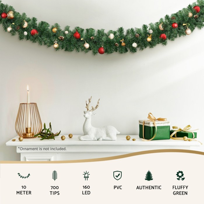 jingle jollys 10m christmas garland led lights party xmas decorations 700 tips