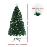jingle jollys 1.2m christmas tree optic fibre led xmas tree multi colour