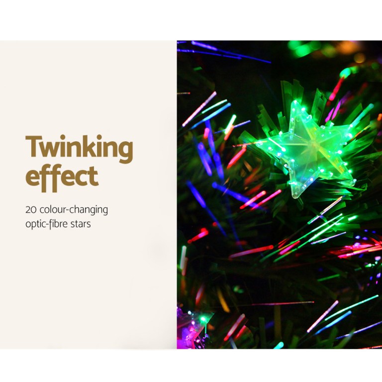 jingle jollys 1.2m christmas tree optic fibre led xmas tree multi colour