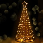 2.1m christmas tree led solar warm jingle jollys