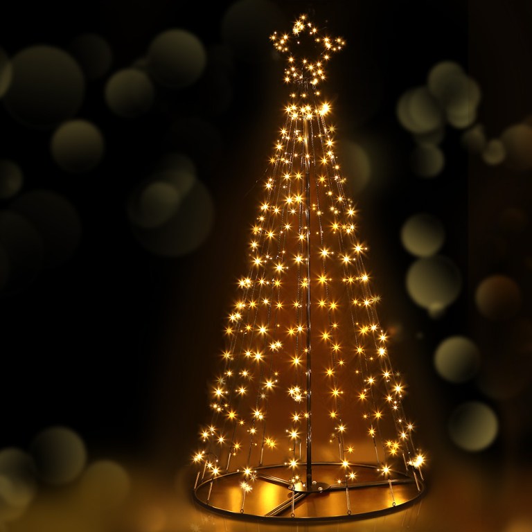 2.1m christmas tree led solar warm jingle jollys