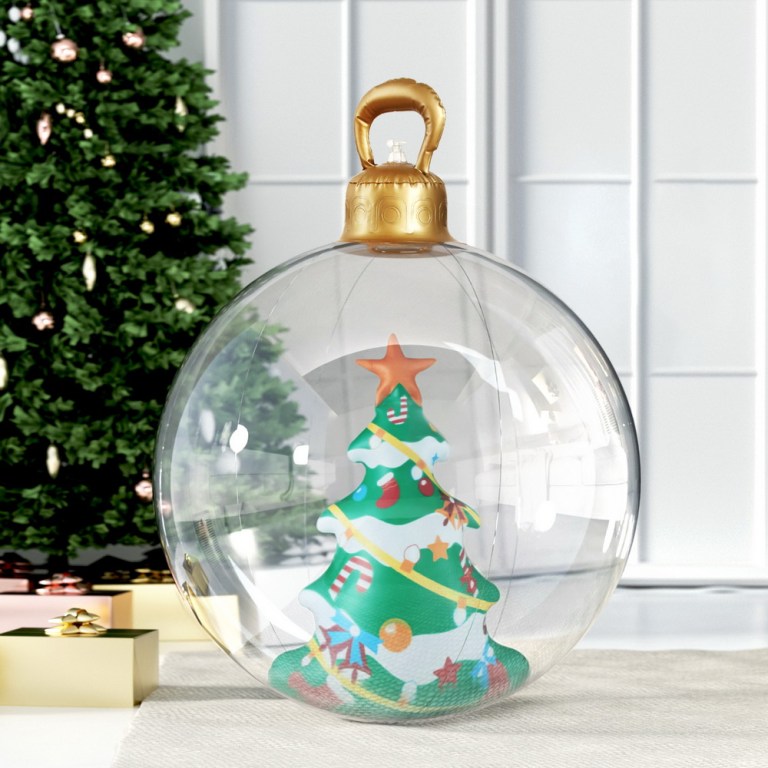 jingle jollys christmas inflatable ball 60cm tree decoration giant bauble clear jingle jollys christmas inflatable ball 60cm tree decoration giant bauble clear