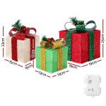 3 pcs christmas lights 60 led fairy light gift box jingle jollys