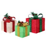3 pcs christmas lights 60 led fairy light gift box jingle jollys