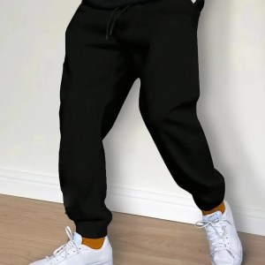 Mens Casual Pants Autumn Winter Fleece Sweatpants Men Running Jogger Sports Gym Trousers Fashion Solid Color Workout Long Pants 3