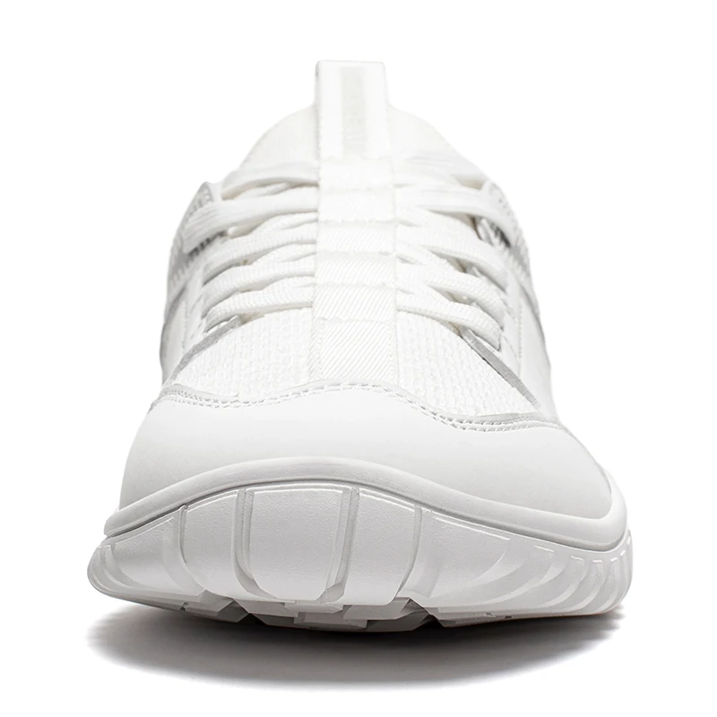 HOBIBEAR Men Women Wide Toe Shoes Non Slip Lace Up Running Sneakers Artificial Leather Walking Shoes 5