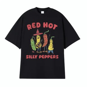 Red Hot Silly Peppers Funny Meme T Shirts Men Women Vintage High Quality Tops T-shirts Male Summer Casual Cozy Oversized T-shirt 3