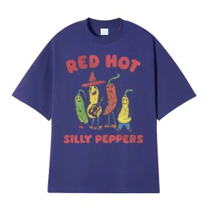 Red Hot Silly Peppers Funny Meme T Shirts Men Women Vintage High Quality Tops T-shirts Male Summer Casual Cozy Oversized T-shirt 4