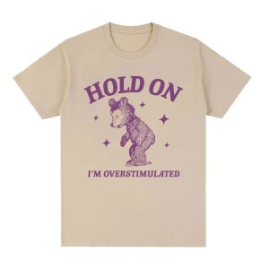 i'm overstimulated bear funny graphic t shirt men women vintage harajuku aesthetic t shirts casual 100% cotton oversized t shirt I\'m Overstimulated Bear Funny Graphic T Shirt Men Women Vintage Harajuku Aesthetic T-shirts Casual 100% Cotton Oversized T-shirt 1