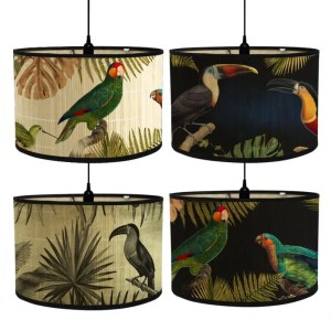 Retro Style Flower Printing Lampshade Japanese Style Homestay Decor Bamboo Art Chandelier Light Cover Chandelier Wall Lamp Shade 4