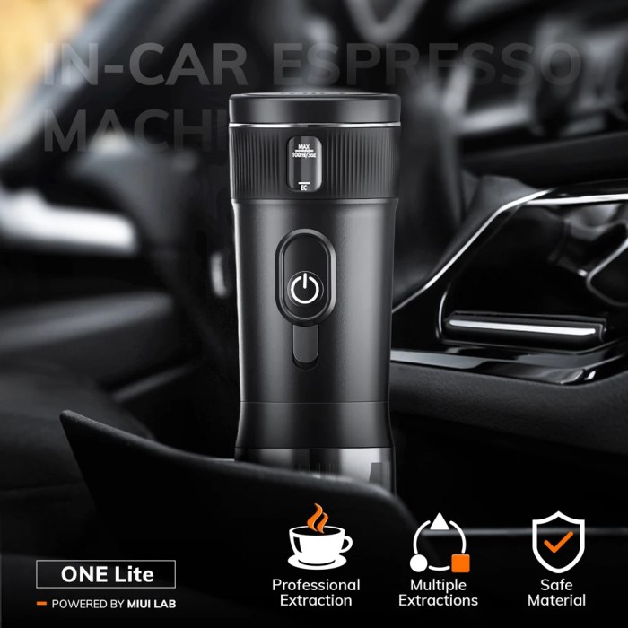 Portable Coffee Maker MIUI Small Espresso Machine DC12V Travel Coffee Maker for Car Outdoors Camping Backpacker Lightweight 2