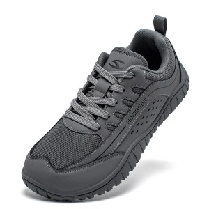 HOBIBEAR Wide Toe Hiking Barefoot Unisex Lace Up Artificial Leather Shoes 2