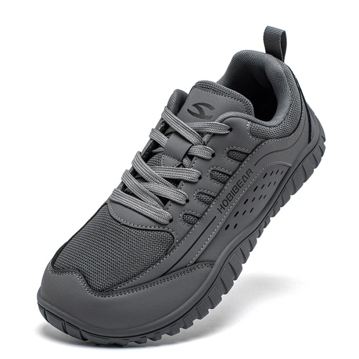 HOBIBEAR Wide Toe Hiking Barefoot Unisex Lace Up Artificial Leather Shoes 2