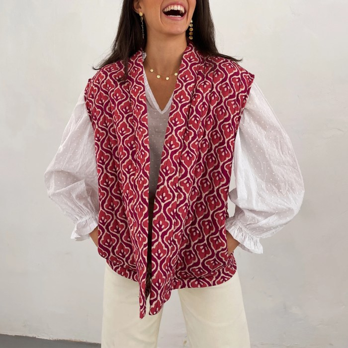 Women’s Warm Puffer Vest Fashion Print Sleeveless Open Front Cardigan Padded Coat Fall Outwear 2