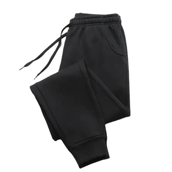 Mens Casual Pants Autumn Winter Fleece Sweatpants Men Running Jogger Sports Gym Trousers Fashion Solid Color Workout Long Pants 2