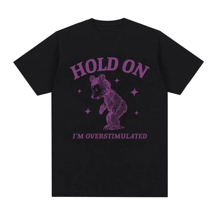 i'm overstimulated bear funny graphic t shirt men women vintage harajuku aesthetic t shirts casual 100% cotton oversized t shirt I\'m Overstimulated Bear Funny Graphic T Shirt Men Women Vintage Harajuku Aesthetic T-shirts Casual 100% Cotton Oversized T-shirt 3