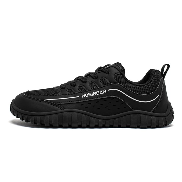 HOBIBEAR Wide Toe Hiking Barefoot Unisex Lace Up Artificial Leather Shoes