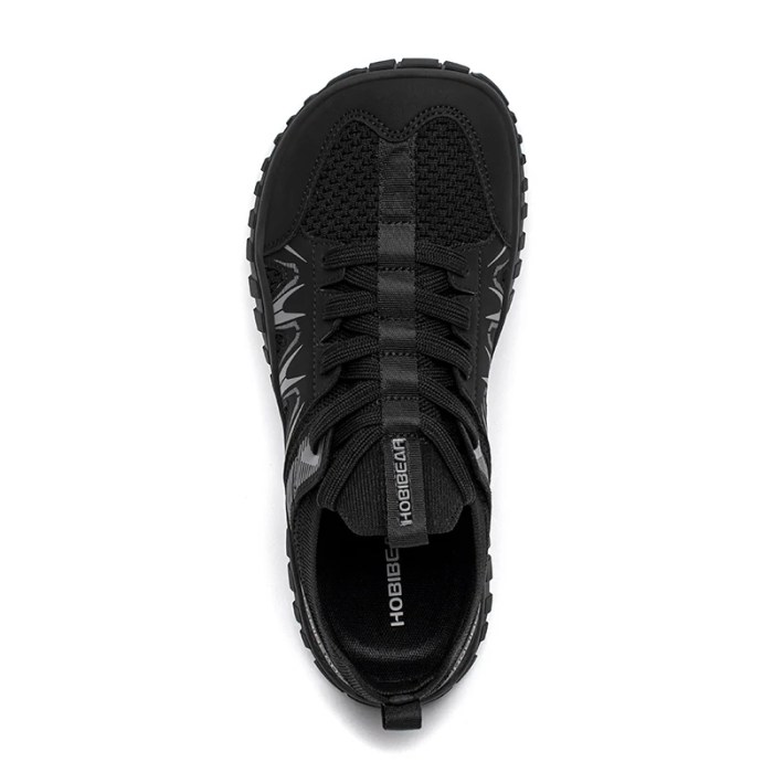 HOBIBEAR Men Women Wide Toe Shoes Non Slip Lace Up Running Sneakers Artificial Leather Walking Shoes 4