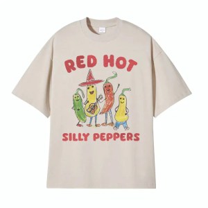 Red Hot Silly Peppers Funny Meme T Shirts Men Women Vintage High Quality Tops T-shirts Male Summer Casual Cozy Oversized T-shirt 1