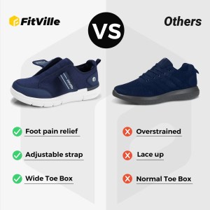 FitVille Diabetic Shoes for Men Extra Wide, Hook and Loop Walking Shoes for Elderly for Swollen Feet Foot Pain Relief Neuropathy 3