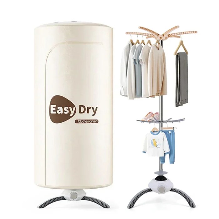 220V Electric Clothes Dryer Portable Stainless Steel Drying Rack Warm Air Folding Drying Hanger Stand Support 2