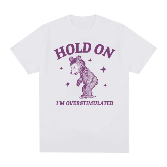 i'm overstimulated bear funny graphic t shirt men women vintage harajuku aesthetic t shirts casual 100% cotton oversized t shirt I\'m Overstimulated Bear Funny Graphic T Shirt Men Women Vintage Harajuku Aesthetic T-shirts Casual 100% Cotton Oversized T-shirt 2