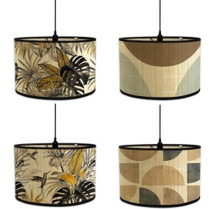 Abstract Geometrical Bamboo Lamp Shade Creative Foldable Hanging Lampshades abat jour European Style Plant Home Decoration 2024 1