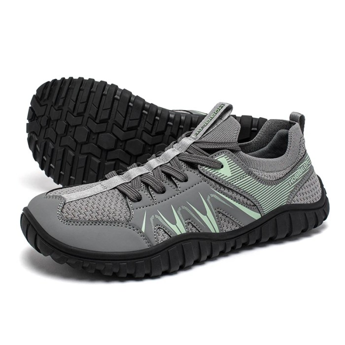 HOBIBEAR Men Women Wide Toe Shoes Non Slip Lace Up Running Sneakers Artificial Leather Walking Shoes 3