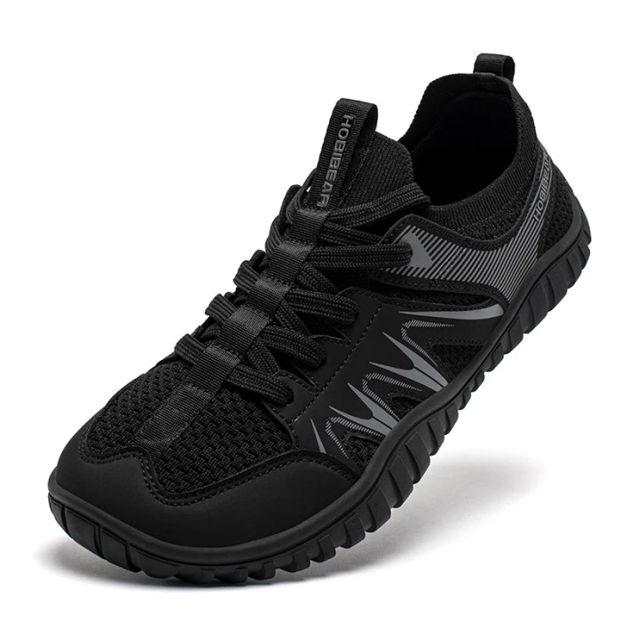 HOBIBEAR Men Women Wide Toe Shoes Non Slip Lace Up Running Sneakers Artificial Leather Walking Shoes 1
