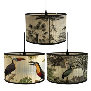 Retro Style Flower Printing Lampshade Japanese Style Homestay Decor Bamboo Art Chandelier Light Cover Chandelier Wall Lamp Shade 1